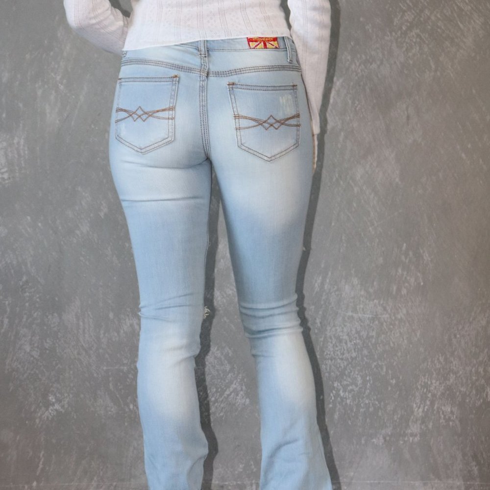Machine Jeans Low Rise Destroyed Flare Jeans - Picture 3 of 3